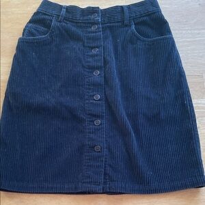 Eddie Bauer Dark Blue Corduroy Pencil Skirt